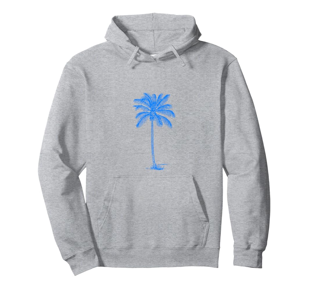Amazon.com: Blue Palm Tree Pullover Hoodie : Clothing, Shoes